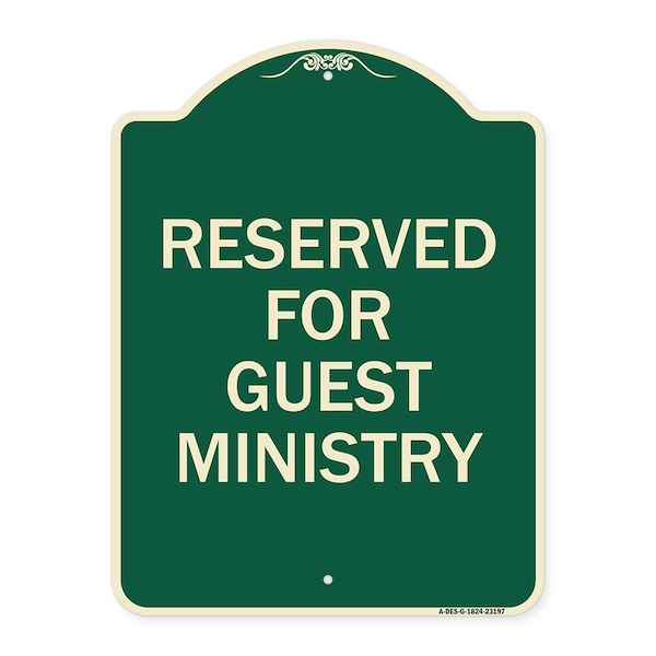 Signmission Reserved for Guest Ministry Heavy-Gauge Aluminum Architectural Sign, 24" x 18", G-1824-23197 A-DES-G-1824-23197 - main